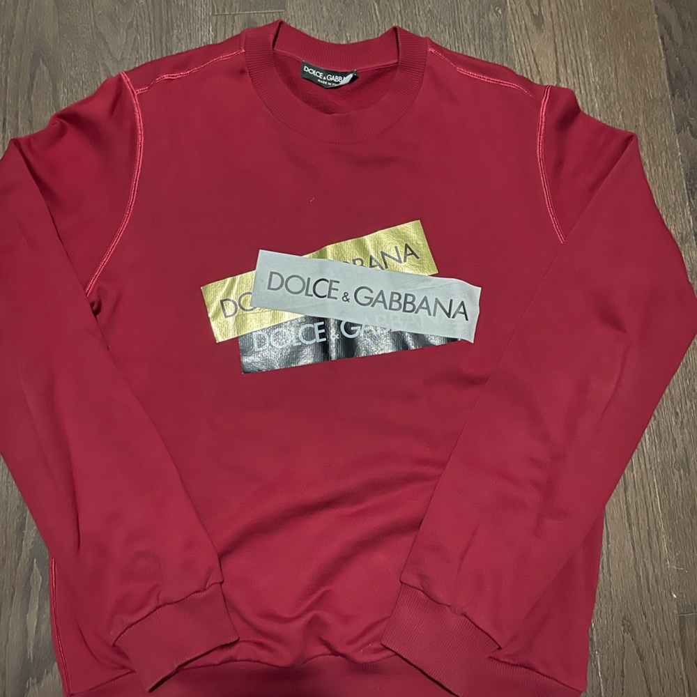Men’s Dolce & Gabbana burgundy crewneck sweatshirt sweater \ size Large